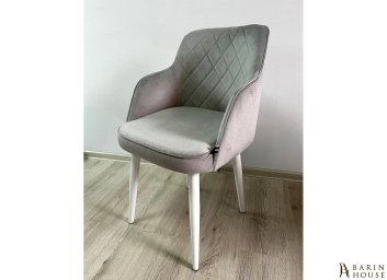 Купить Кресло Luna серый, белые ножки металл 295182