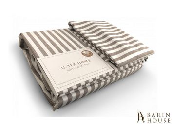 купити Набір простирадло натяжна + наволочка U-TEK Hotel Collection Cotton Stripe Cacao 30 182034