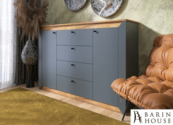 Купить Комод Нордик Дуб Крафт/Золотой, Графит 317842