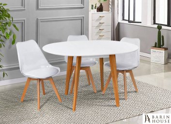 купити Стіл обідній Модерн круглий (білий/натуральний) 305473