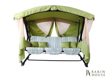 купити Гойдалка садова «Аліса» (Дралон, сіро-зелена смужка) + крісло-гойдалка в подарунок 294730