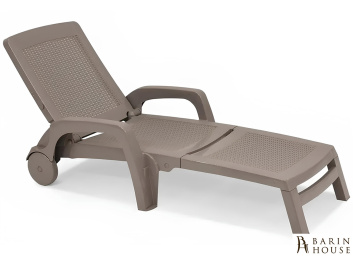 Купить Шезлонг пластиковий BICA Miami, бежево-сірий 327455