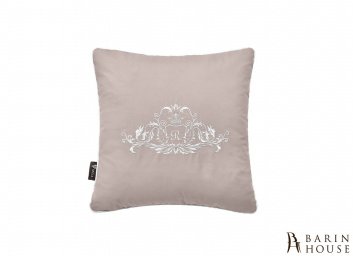 Купить Декоративна подушка Модерн з вишивкою світло-сіра 244233