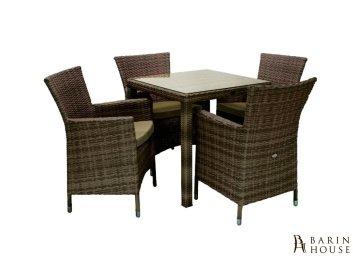 Купить Столовый комплект Wicker темно- коричневый (4 кресла) 304377