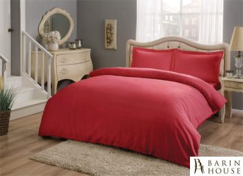 Купить Двоспальний євро комплект TAC Basic Red Сатин 165951