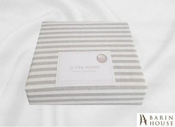 купити Натяжна простирадло U-TEK Hotel Collection Cotton Stripe Grey 30 207897
