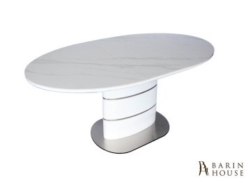 Купить Стол SANREMO CERAMIC белый эффект мрамора/белый глянец 269599