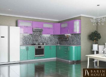 Купить Кухня Гламур аквамарин/сакура металлик 137065