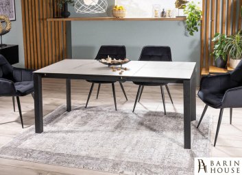 Купить Стол METROPOL CERAMIC белый эффект мрамора/черный мат 268172