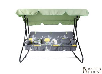 Купить Качели садовые Графиня (Бязь, Желтый одуванчик на сером) + Кресло-качалка в подарок 295160