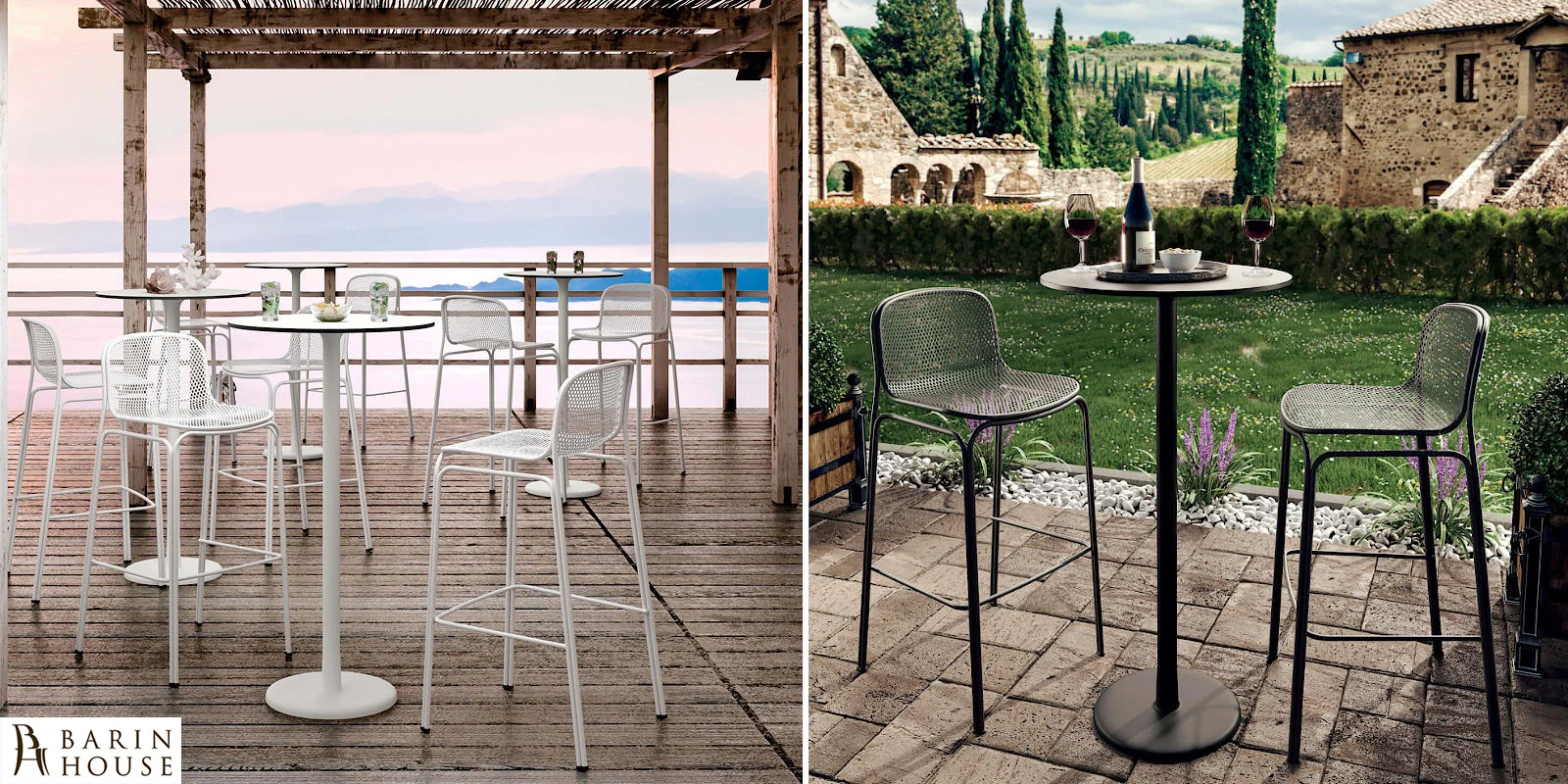 Купить Барный металлический стул Villa 3 Wine 336534 