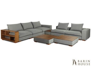 Купить Угловой модульный диван Монте-Карло с пуфами и полкой 197949