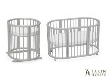 Купить Овальная кроватка трансформер 8в1 Ovalbed Gray + укачивание в подарок 158808