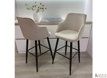 Купить Кресло Барное Luna бежевый, черные ножки 295864