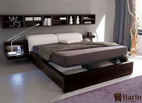 деревянная кровать с мягким изголовьем Barin House