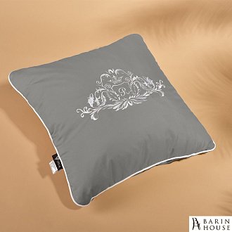 Купити                                            Декоративна подушка Модерн з вишивкою темно-сіра 244248
