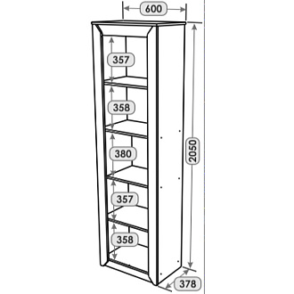 Купить                                            Пенал открытый 600 Нордик (дуб крафт/золотой, графит) 318173