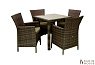 Купити Столовий комплект Wicker темно-коричневий (4 крісла) 304379