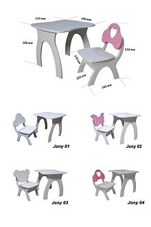 Купить                                            Комплект детский столик+стульчик Jony 01 211247