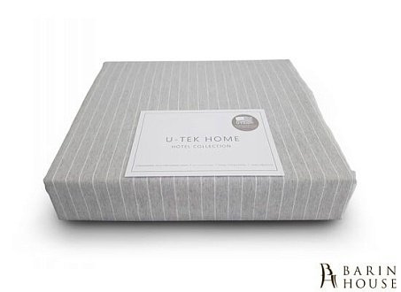 Купити                                            Натяжна простирадло U-TEK Hotel Collection Cotton Stripe Grey-White 180407