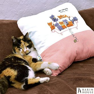 Купити                                            Подушка декоративна Коти на дивані з вишивкою 244330