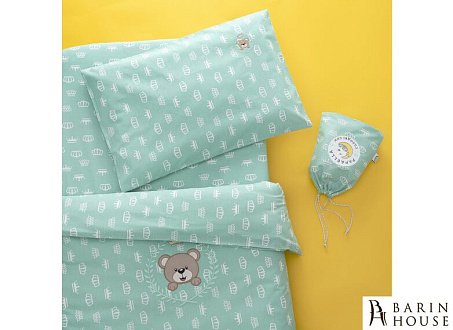 Комплект детского постельного белья в кроватку Панда серый