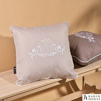 Купити                                            Декоративна подушка Модерн з вишивкою світло-сіра 244239