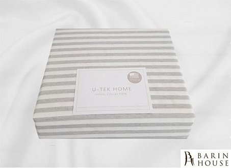 Купити                                            Натяжна простирадло U-TEK Hotel Collection Cotton Stripe Grey 30 207898