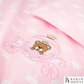 Купити                                            Комплект дитячої постільної білизни Корона рожевий у коляску 211219