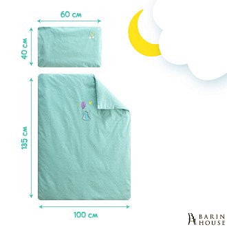 Купить                                            Комплект детского постельного белья в кроватку Горошек мята 245664