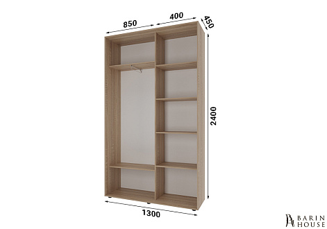 Купить                                            Шкаф-купе 2 двери ДСП/зеркало Классик-1 (130х240х45) Дуб снома 328022
