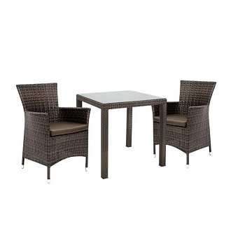 Купить                                            Столовый комплект Wicker темно- коричневый (2 кресла) 304376