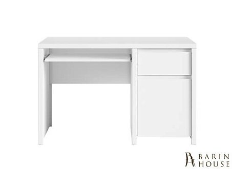 Купить                                            Письменный стол KASPIAN BIU1D1S/120 (белый, белый/белый глянец) 168327