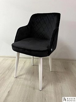 Купить                                            Кресло Luna черный, белые ножки металл 295794