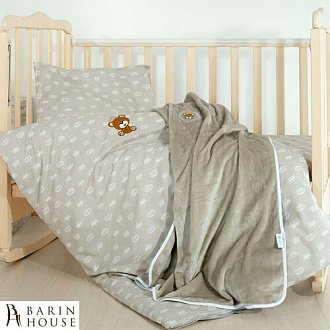 Купить                                            Комплект детского постельного белья с пледом Корона беж 211301
