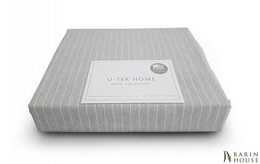 Купити                                            Натяжна простирадло U-TEK Hotel Collection Cotton Stripe Grey-White 180408