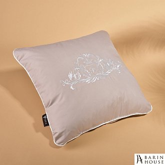 Купити                                            Декоративна подушка Модерн з вишивкою світло-сіра 244236