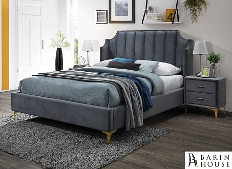 Купить                                            Кровать Monako Velvet серый 307879
