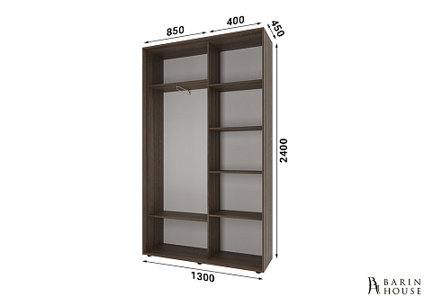 Купити                                            Шафа-купе 2 двері ДСП/дзеркало Класик-1 (130х240х45) Дуб снома трюфель 328169