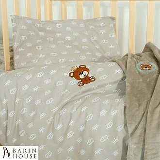 Купить                                            Комплект детского постельного белья с пледом Корона беж 211302
