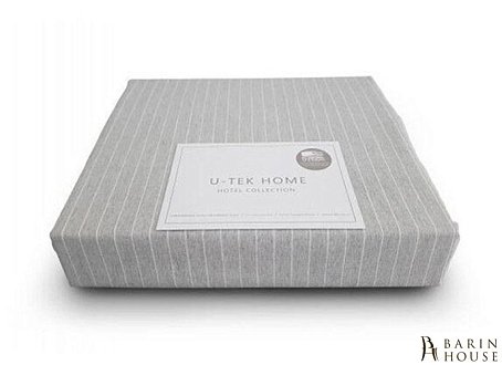 Купить                                            Постельный комплект U-TEK Hotel Collection Cotton Stripe Grey-White семейный 189857