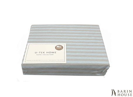 Купить                                            Постельный комплект U-TEK Hotel Collection Cotton Stripe Blue-Grey 30 семейный 189737
