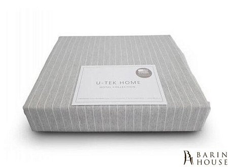 Купить                                            Постельный комплект U-TEK Hotel Collection Cotton Stripe Grey-White семейный 189856