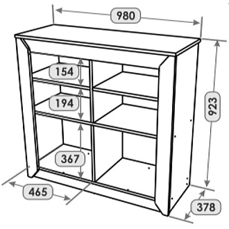 Купить                                            Тумба Нордик 4-х дверная 980 (дуб крафт/золотой, белый) 317889