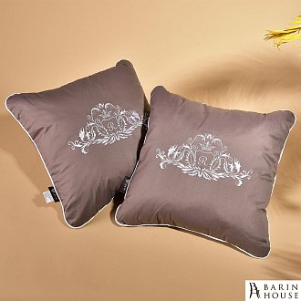 Купити                                            Декоративна подушка Модерн з вишивкою шоколад 244259