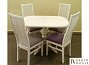 Купить Комплект обеденный стол овальный раздвижной и стулья, цвет белый 203988