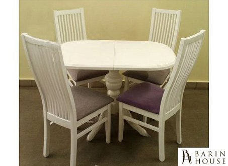 Купить                                            Комплект обеденный стол овальный раздвижной и стулья, цвет белый 203988