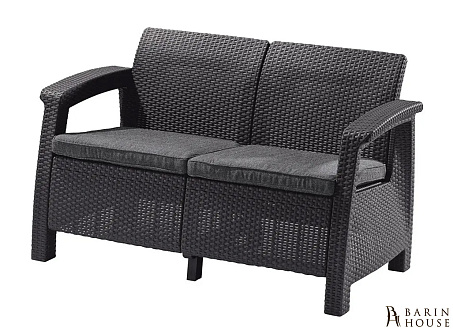 Купить                                            Диван пластиковый садовый Keter Corfu II Love seat, графит 327476