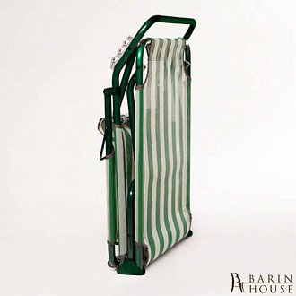 Купить                                            Раскладушка Диагональ (текстилен зелено-белая полоса) 187546
