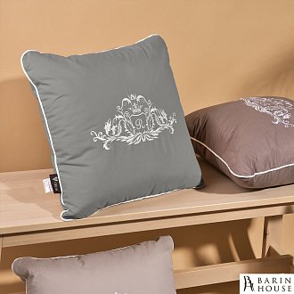 Купити                                            Декоративна подушка Модерн з вишивкою темно-сіра 244252